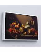 Çerçeveli Caravaggio - Meyveli Natürmort Tablo - Still Life With Fruit-7134