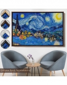 Çerçeveli Vincent Van Gogh - Yıldızlı Geceler Tablo - Starry Night-7172