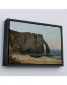 Çerçeveli Gustave Courbet - Etretat Kayalıkları Tablosu-7073