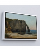 Çerçeveli Gustave Courbet - Etretat Kayalıkları Tablosu-7073