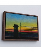 Çerçeveli Edward Hopper - Demiryolunda Gün Batımı Tablo - Railroad Sunset-7113