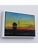 Çerçeveli Edward Hopper - Demiryolunda Gün Batımı Tablo - Railroad Sunset-7113