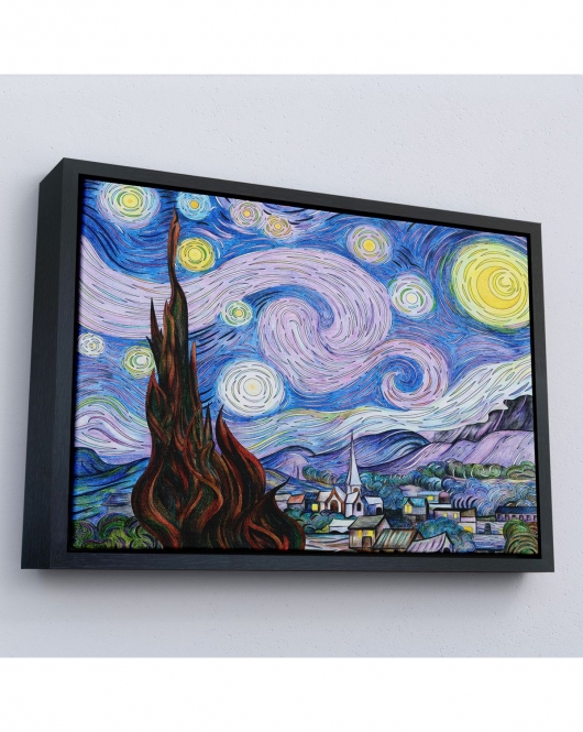 Çerçeveli Vincent Van Gogh - Yıldızlı Geceler Premium Görüntü Tablosu-7163