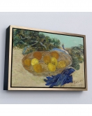 Çerçeveli Vincent Van Gogh - Mavi Eldivenli Portakal Ve Limonların Natürmortu Tablosu-7188