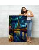 Paris Eyfel Kulesi Van Gogh Tarzı Yıldızlı Geceler Tablo-7675