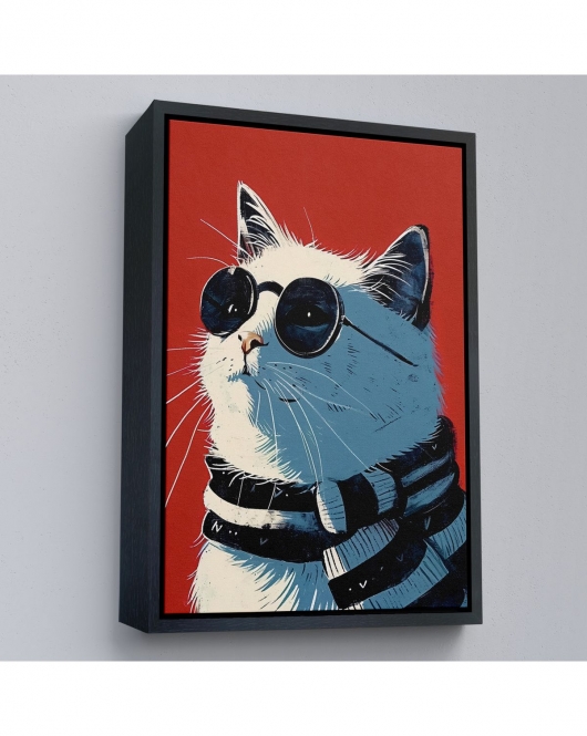 Çerçeveli Cool Kedi Tablo-7643