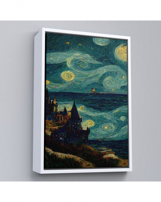 Çerçeveli Vincent Van Gogh Tarzı Dalgalı Deniz Tablosu-7689