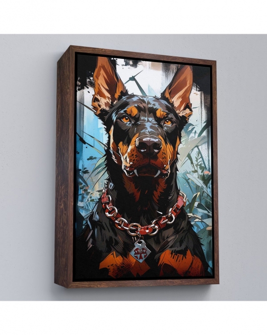 Çerçeveli Doberman Tablosu-7828