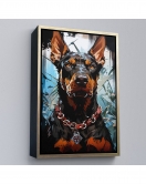 Çerçeveli Doberman Tablosu-7828