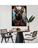 Çerçeveli Doberman Tablosu-7828