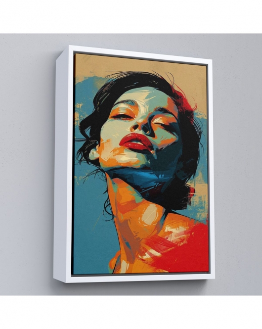 Çerçeveli Pop Art Tarzda Güzel Kadın Tablosu-7709