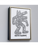 Çerçeveli Keith Haring - Köpek Tablosu - Dog-8047