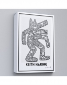 Çerçeveli Keith Haring - Köpek Tablosu - Dog-8047