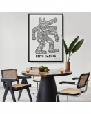 Çerçeveli Keith Haring - Köpek Tablosu - Dog-8047