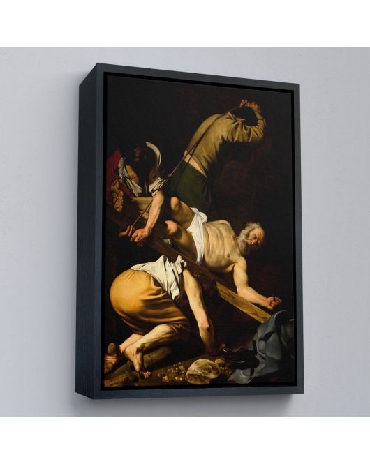 Çerçeveli Caravaggio - Aziz Petrus'Un Çarmıha Gerilmesi Tablosu - Crucifixion Of Saint Peter-8106