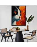 Çerçeveli Cool Kedi Tablo-7658