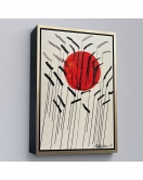 Çerçeveli Alexander Calder - Kızıl Güneş Ve Uzun Otlar Tablosu - Cattails With Red Sun-8090