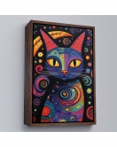 Çerçeveli Pablo Picasso Tarzı - Soyut Renkli Kedi Tablo-7542