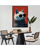 Çerçeveli Cool Kedi Tablo-7577