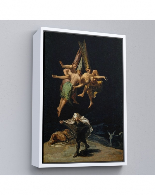 Çerçeveli Francisco Goya - Witches Flight Cadıların Uçusu Tablosu-7794