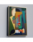 Çerçeveli Auguste Herbin - Kübist Kompozisyon Tablo-8097