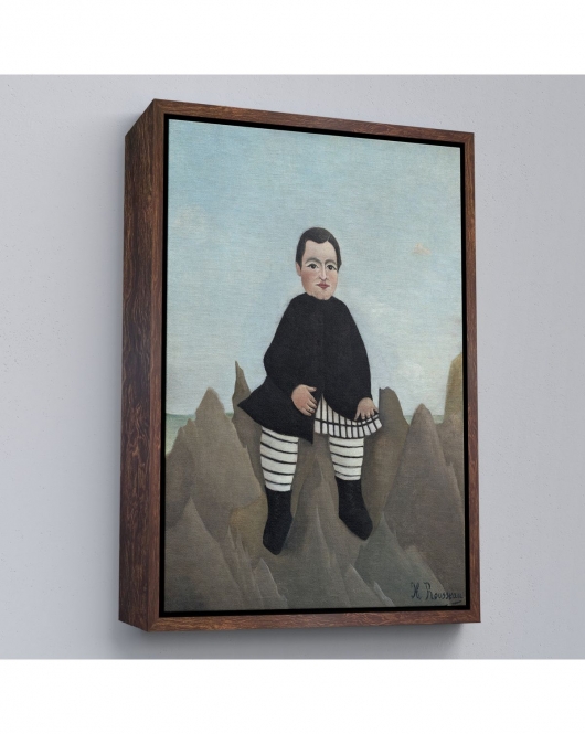 Çerçeveli Henri Rousseau - Kayaların Üzerindeki Çocuk Tablosu - Boy On The Rocks-8083