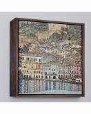 Çerçeveli Gustav Klimt Garda Denizi Tablosu - Malcesine Am Gardasee-8344