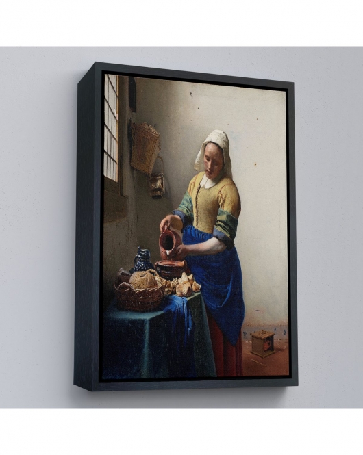 Çerçeveli Johannes Vermeer - Sütçü Kız Tablo - The Milkmaid-7434