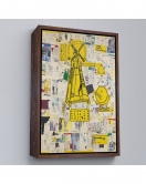 Çerçeveli Jean-Michel Basquiat - Yel Değirmeni Tablosu - Windmill-7383