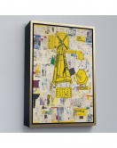 Çerçeveli Jean-Michel Basquiat - Yel Değirmeni Tablosu - Windmill-7383