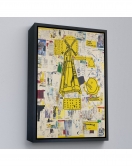 Çerçeveli Jean-Michel Basquiat - Yel Değirmeni Tablosu - Windmill-7383