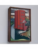 Çerçeveli Auguste Herbin - Kırmızı Ev Tablosu -The Red House-7347