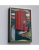 Çerçeveli Auguste Herbin - Kırmızı Ev Tablosu -The Red House-7347