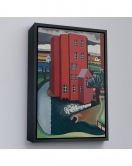 Çerçeveli Auguste Herbin - Kırmızı Ev Tablosu -The Red House-7347