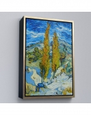 Çerçeveli Vincent Van Gogh -Saint-Rémy Yakınlarındaki Alpilles'De İki Kavak Tablo-7455