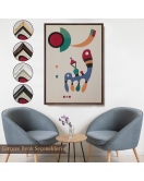 Çerçeveli Vasiliy Kandinsky - 11 Resim Ve 7 Şiir Soyut Tablosu-7485