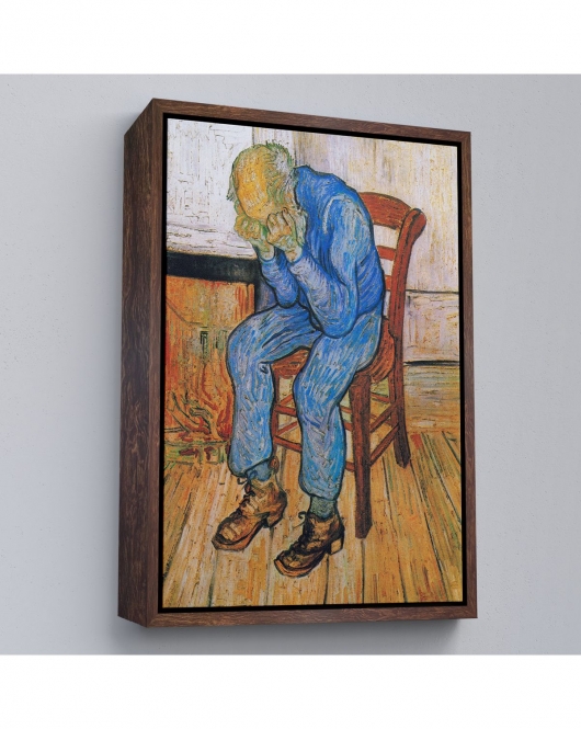 Çerçeveli Acı Çeken Yaşlı Adam Sonsuzluğun Eşiğinde Tablosu - Vincent Van Gogh-7442