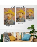 Vincent Van Gogh - Hasır Şapkalı Otoportre Tablosu-7449