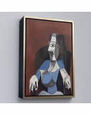 Çerçeveli Pablo Picasso - Koltukta Oturan Soyut Kadın Tablosu-7296