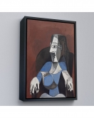 Çerçeveli Pablo Picasso - Koltukta Oturan Soyut Kadın Tablosu-7296