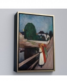 Çerçeveli Edvard Munch - Köprüdeki Kızlar Tablo - The Girls On The Bridge-7429