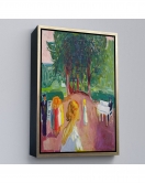 Çerçeveli Edvard Munch - Parkta Flört Tablosu-7303