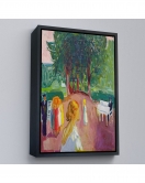 Çerçeveli Edvard Munch - Parkta Flört Tablosu-7303