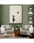 Çerçeveli Banksy - Balonlu Kız Tablo - Girl With Balloon-7310