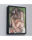 Çerçeveli Pablo Picasso - Nu Accroupi Tablo-7363