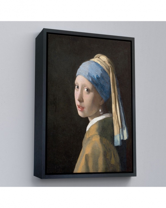 Çerçeveli Johannes Vermeer - İnci Küpeli Kız Tablosu - Girl With A Pearl Earring-7309