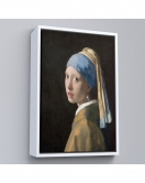 Çerçeveli Johannes Vermeer - İnci Küpeli Kız Tablosu - Girl With A Pearl Earring-7309