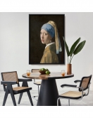 Çerçeveli Johannes Vermeer - İnci Küpeli Kız Tablosu - Girl With A Pearl Earring-7309