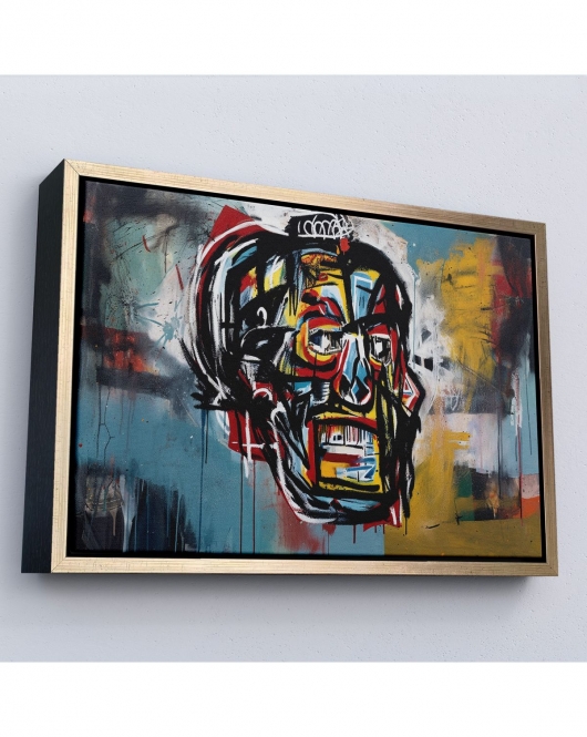 Çerçeveli Jean Michel Basquiat'İn Untitled Kafatası Tablosu-7266