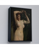 Çerçeveli Gustave Courbet - Dallara Tutunan Nü Kadın Tablosu-7364